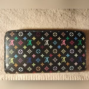 Louis Vuitton Black Wallet with Multicolor Monogram